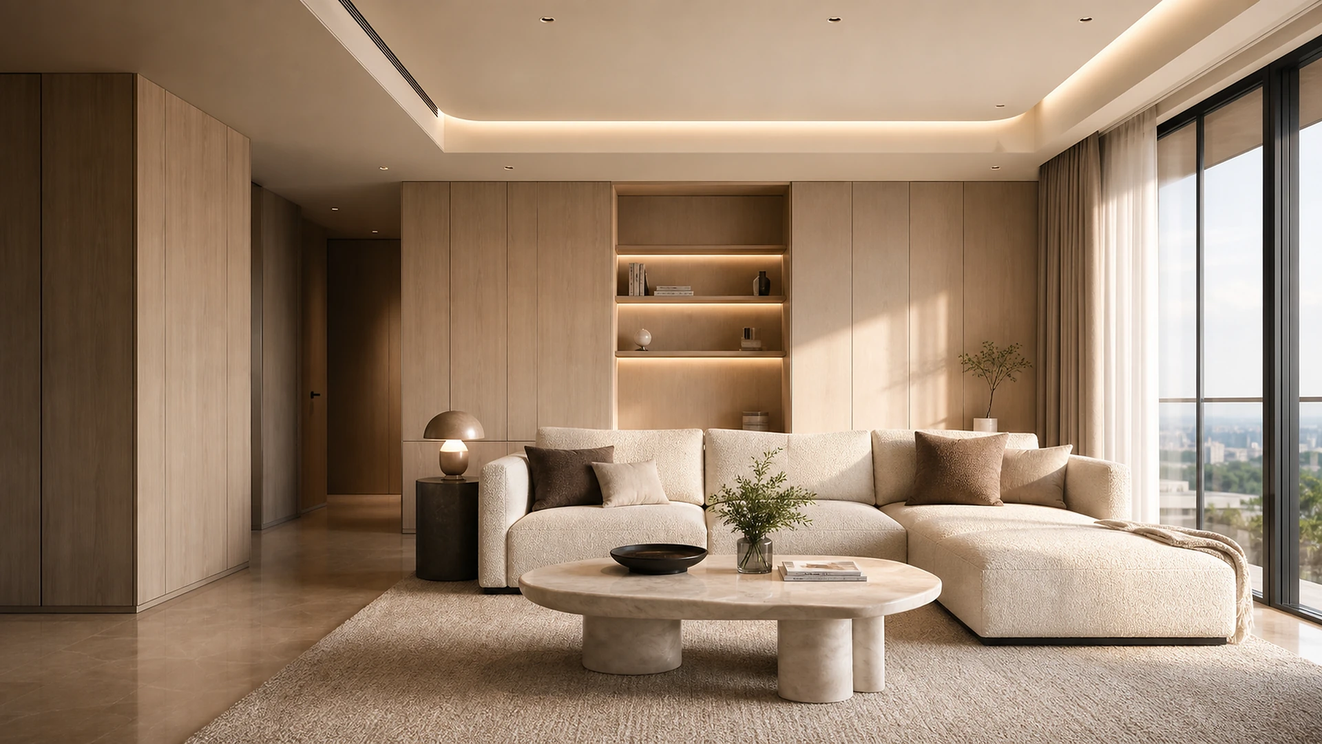 Warm Minimal residence living room
